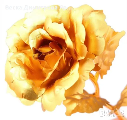 Прекрасна изкуствена роза. Цвят - Златен., снимка 7 - Декорация за дома - 49090669