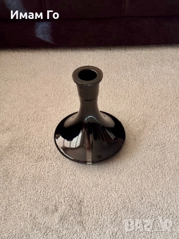 Черна стъклена ваза за наргиле ~45 мм гърловина – аксесоар за shisha / hookah, снимка 2 - Наргилета - 52440345