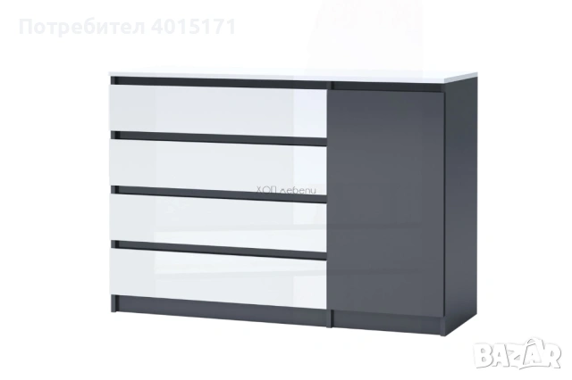 Скрин  - бял гланц и антрацит гланц