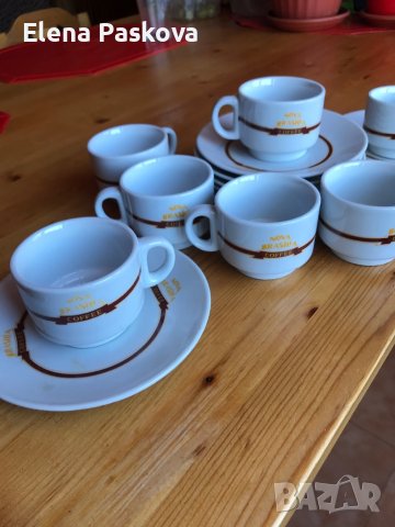 чаши с подложни чинийки за кафе и лого Нова Бразилия- 7 броя, снимка 3 - Сервизи - 40519638