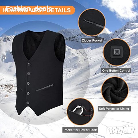 Нова USB електрическа топла жилетка 3 нива на отопление Зимно облекло, снимка 5 - Други - 38473945