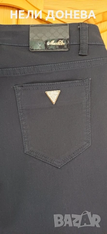 Разкошен Панталон MAX & LIU ! Модел Молив с Декорации в прекрасно синьо! НОВ!, снимка 4 - Панталони - 53142812