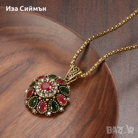 Бижутериен комплект пръстен, обеци и колие, снимка 4 - Бижутерийни комплекти - 36897628