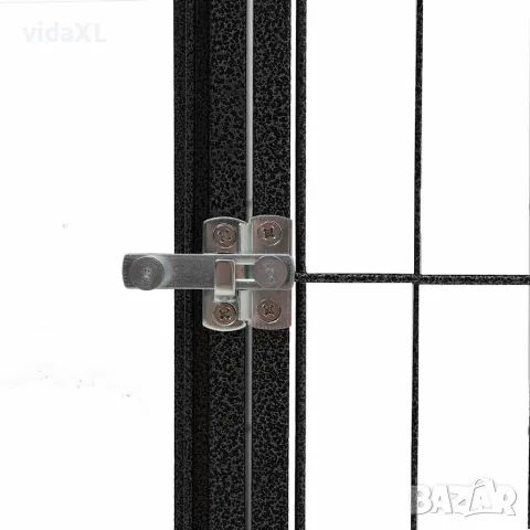 vidaXL Заграждение за куче 4 панела черно 100x50 см прахово боядисано, снимка 3 - За кучета - 56146339