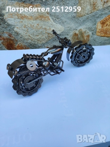 метален мотоциклет, ръчно изработен , снимка 8 - Декорация за дома - 51620266