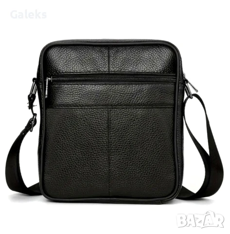 Ежедневно/Елегантна, Стилна и удобна мъжка чанта • Черна естествена кожа!, снимка 11 - Чанти - 50820029