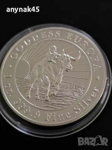 Сребърна монета 1oz.Богинята Европа, снимка 3 - Нумизматика и бонистика - 47513826
