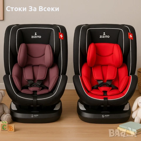 Столче за кола Zizito Amadeo 0-36 кг с IsoFix - безопасност, комфорт и стил в едно, снимка 1