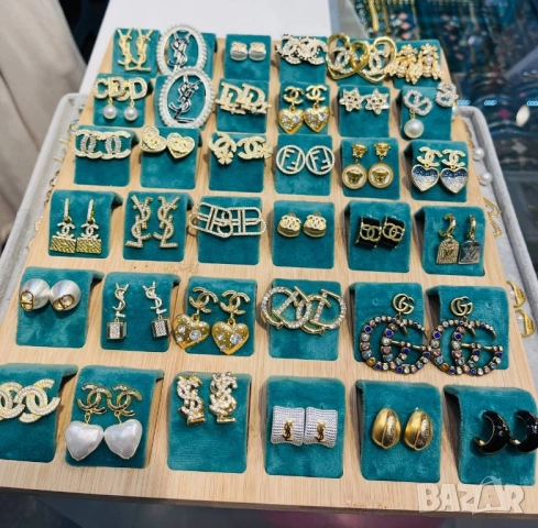 обеци от неръждаема стомана prada chanel christian dior ysl saint laurent gucci , снимка 2 - Обеци - 51830270
