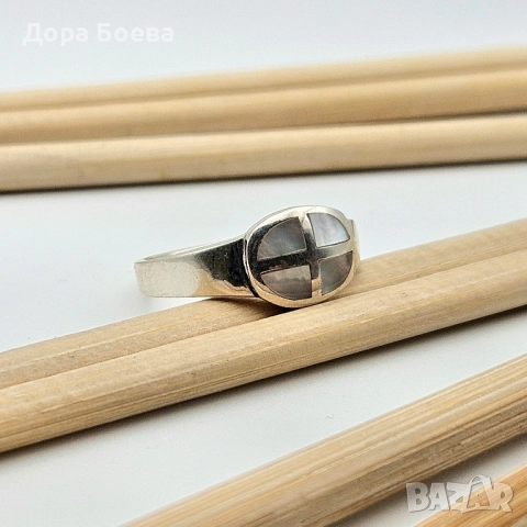 Сребърен пръстен: "Аксис", снимка 2 - Пръстени - 52392362
