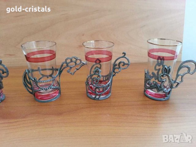 стари руски чашки стакани подстакани стъкло и метал , снимка 7 - Антикварни и старинни предмети - 30295603