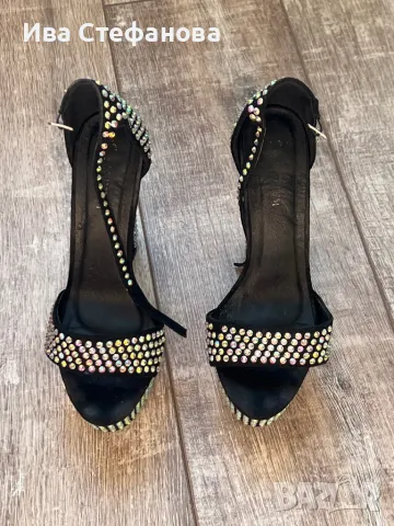 Нови секси елегантни парти коктейлни официални сандали камъни цирконий блестящи , снимка 5 - Сандали - 47364935