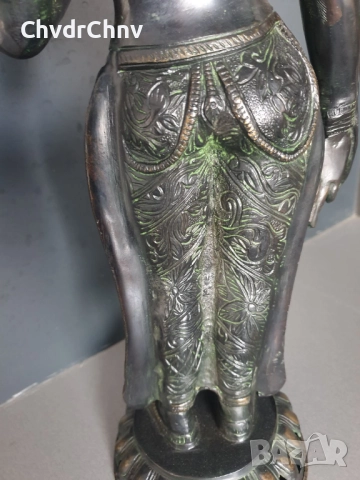 54см-4кг будистка фигура/стара азиатска бронзова скулптура/статуетка на богинята на мъдростта Тара, снимка 10 - Антикварни и старинни предмети - 51344855