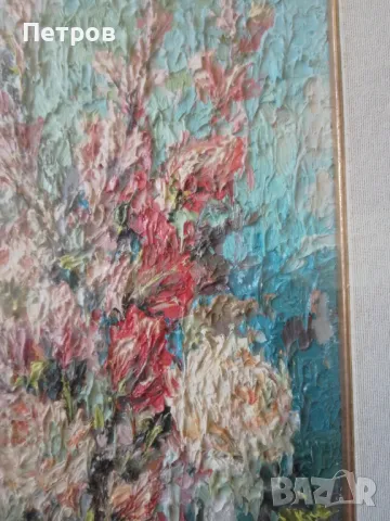 картина италиански художник 60/55 см, снимка 3 - Антикварни и старинни предмети - 47690718