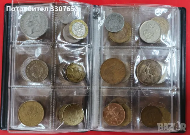 Колекция различни на вид монети в класьор 60 брОЯ, снимка 5 - Нумизматика и бонистика - 48022334