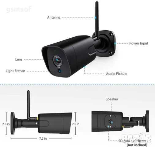 2mpx WiFi камера за видеонаблюдение, запис на карта памет, говор, звук ICSEE