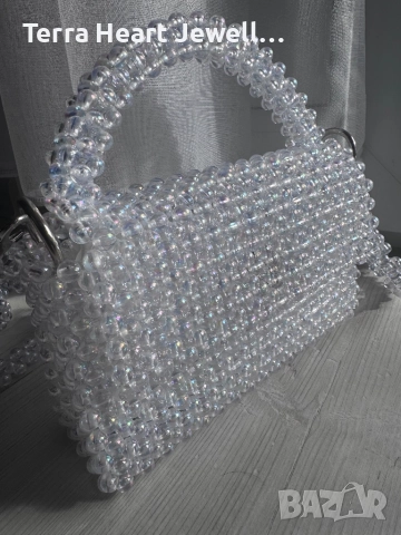 Дамска чанта ръчна изработка цвят русалка, снимка 8 - Чанти - 51793121