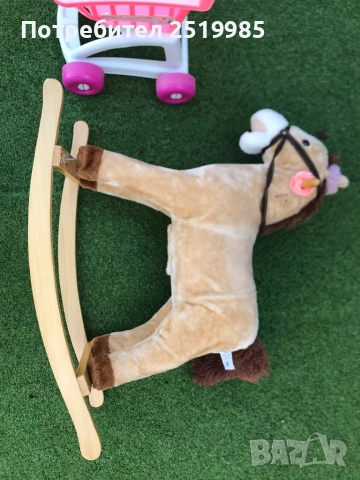 Люлеещо дървено  конче + количка с колелца, снимка 3 - Други - 52624315