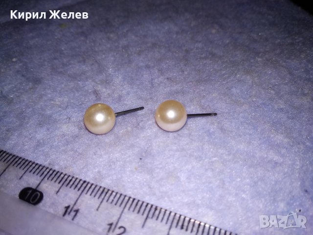 СТАРИ СРЕБЪРНИ ПЕРЛЕНИ НЕЖНИ РЕТРО ОБЕЧКИ 26775, снимка 6 - Антикварни и старинни предмети - 39653954