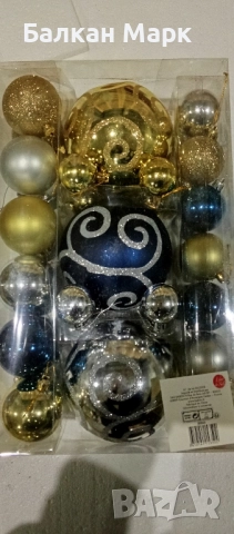 Коледни играчки, топки – комплект 37 броя,3цветови варианта, снимка 5 - Декорация за дома - 51977545