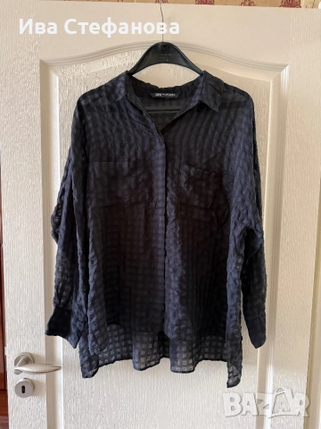Черна нова свободен силует елегантна риза Мароко Morocco  zara Zara Зара , снимка 4 - Ризи - 54149444