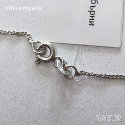 Сребърно колие 2.10гр.42см., снимка 3 - Колиета, медальони, синджири - 53087856