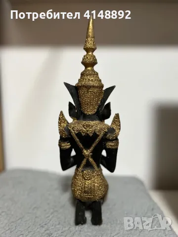 Тайландска бронзова фигура на танцьорка/ Буда, снимка 5 - Антикварни и старинни предмети - 48479767