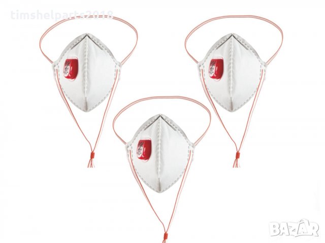 FFP3 Комплект предпазни маски за лице EGE, Сертифицирана, Респираторна, Бяла, 3броя