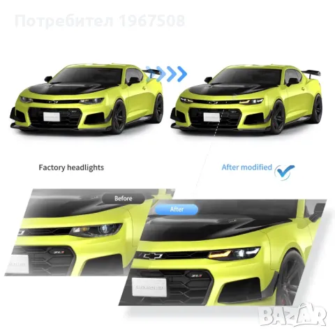 Комплект LED фарове с динамични мигачи за Chevrolet Camaro 2019 - 2024, снимка 5 - Части - 47995263