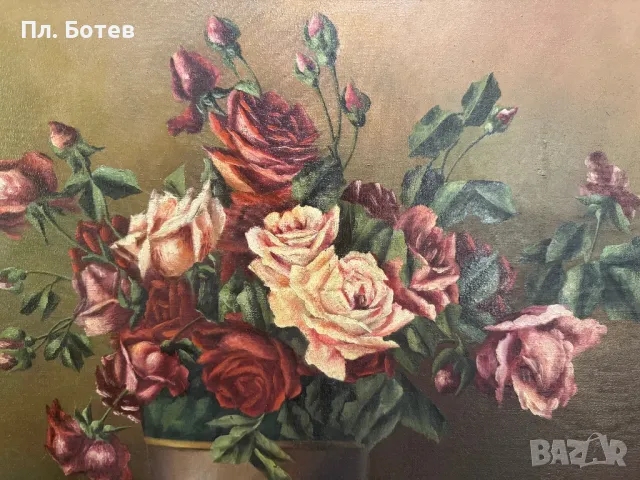 Стара маслена картина, снимка 3 - Картини - 48281945