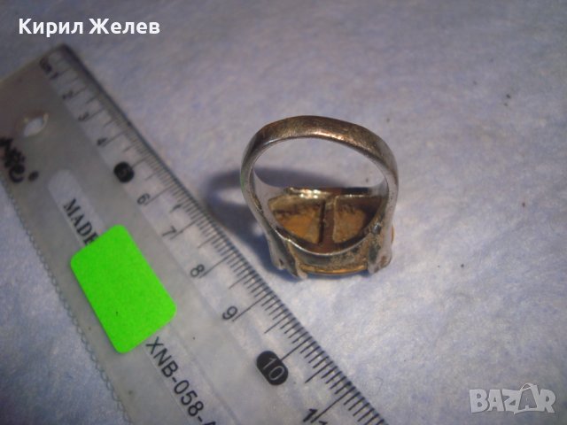 СТАР ПОСРЕБРЕН СКЪПОЦЕНЕН АР ДЕКО ПРЪСТЕН с ЮВЕЛИРНО ШЛИФОВАН НАТУРАЛЕН КАМЪК ТИГРОВО ОКО 26358, снимка 7 - Пръстени - 37395513