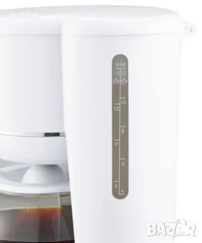 филтър кафе машина seg бяло + бамбук, нов дизайн, 900w, 12 чаши за кафе.  , снимка 4 - Кафемашини - 49084392