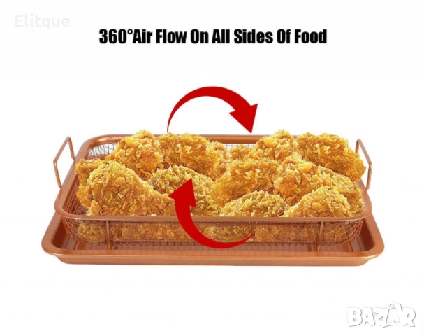 Комплект правоъгълна мрежеста кошница + тава от въглеродна стомана, снимка 11 - Други - 52778731