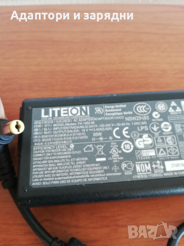 Адаптер LiteOn 19V 3.42A 65W, снимка 2 - Лаптоп аксесоари - 44519635