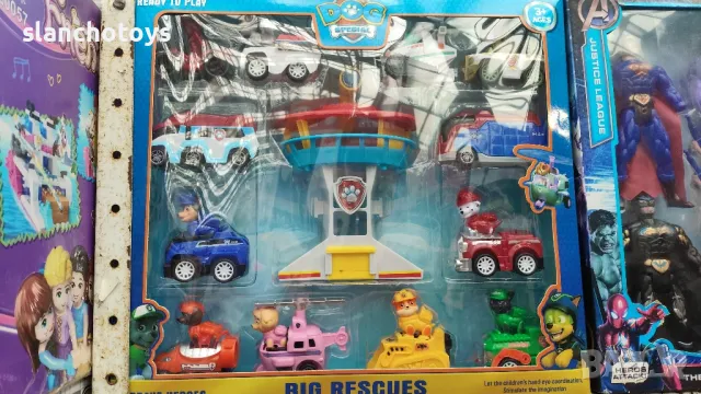 База / Наблюдателна кула на Пес патрул,със звук,светлина и асансьор,с 8 фигурки+синя плюшена раничка