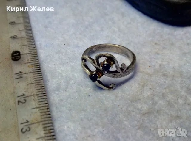 СТАРИНЕН СКЪПОЦЕНЕН СРЕБЪРЕН ПРЪСТЕН СРЕБРО ВИСОКА ПРОБА с ЧЕРЕН ОНИКС РЯДКА АРТ ИЗРАБОТКА 47961, снимка 8 - Антикварни и старинни предмети - 49757575