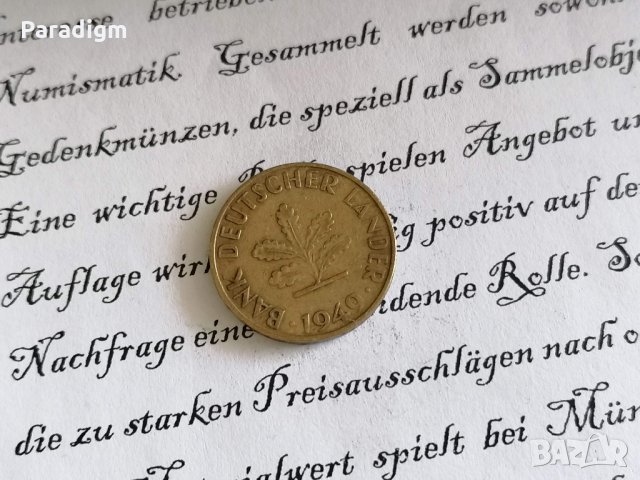 Монета - Германия - 10 пфенига | 1949г.; серия D, снимка 2 - Нумизматика и бонистика - 29259578