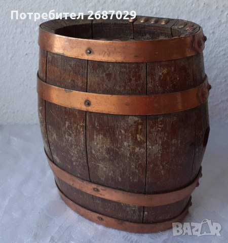  дървено буре с обръчи и стойка бъкел буренце бъчва бъчвичка, снимка 4 - Други - 31488451