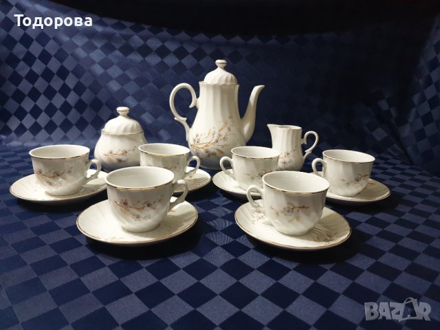 Порцеланов сервиз за чай-Китка  с декор -Ябълков цвят
