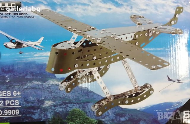 Голям метален 3Д самолет 3D, снимка 1 - Конструктори - 35155381