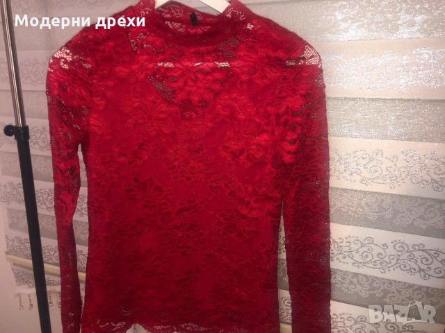 Дантелена блуза, снимка 5 - Блузи с дълъг ръкав и пуловери - 31471715