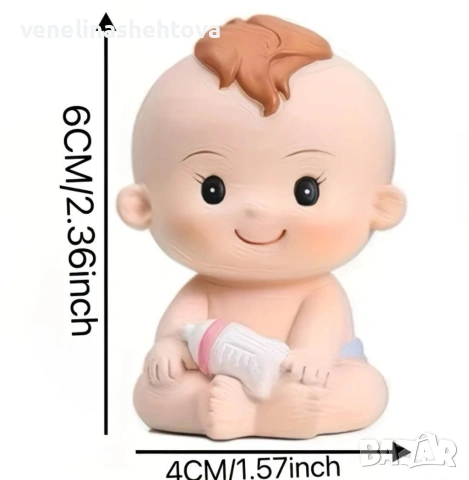Фигурка бебе момче или момиче с шише за декорация на торта бебешко парти, снимка 3 - Други - 54044224