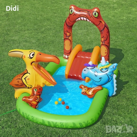Водна площадка Bestway Jurassic 53160 – Детски мини аквапарк с пързалка и пръскачки, снимка 2 - Други стоки за дома - 54300452