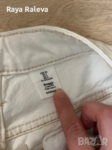 H&M Бяло дънки, снимка 3 - Дънки - 52965626