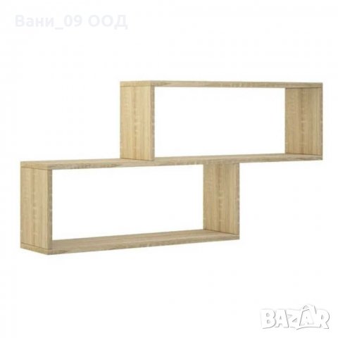 Двойна дърврна стенна етажерка