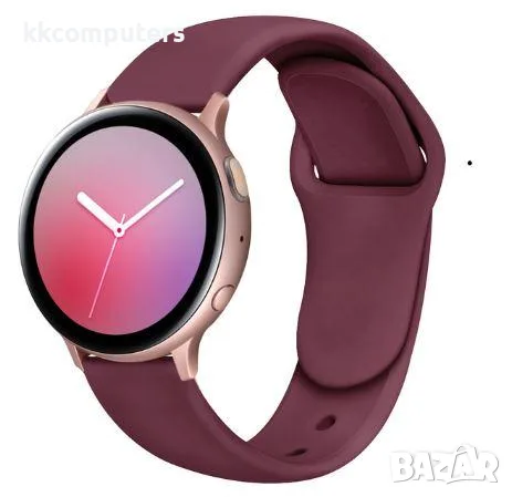 Силиконова универсална каишка за Smart Watch 22m / Huawei GT, Samsung Gear и др. / Бордо / Баркод : 