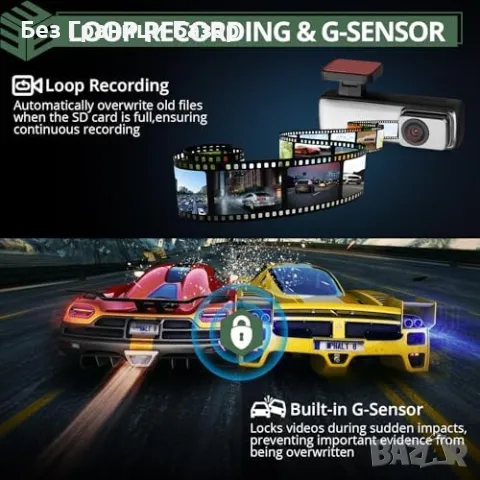 Нов WiFi Dash Cam 1080P HD, нощно виждане, 24ч паркинг режим за кола, снимка 3 - Друга електроника - 47980823
