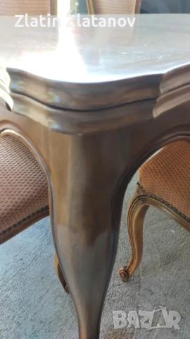 Запазена е!!!Маса с 6 стола стил Луи XV!, снимка 5 - Маси - 51178318