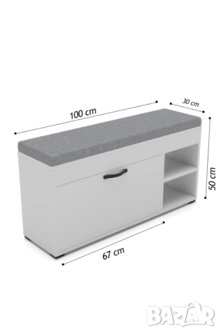 Шкаф за обувки с пейка / Шкаф пейка за обувки с възглавница, снимка 11 - Шкафове - 51804083