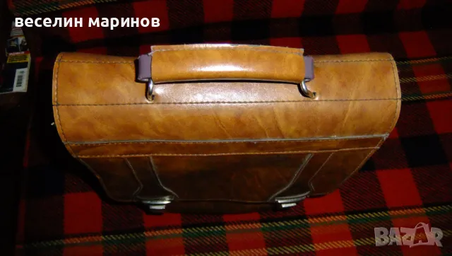 Продавам кожена чанта за документи , учебници, снимка 5 - Чанти - 49153119